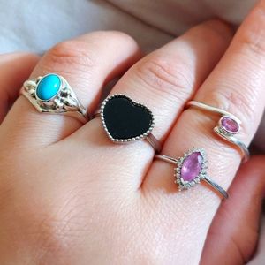 4 Sterling silver 925 with genuine stones